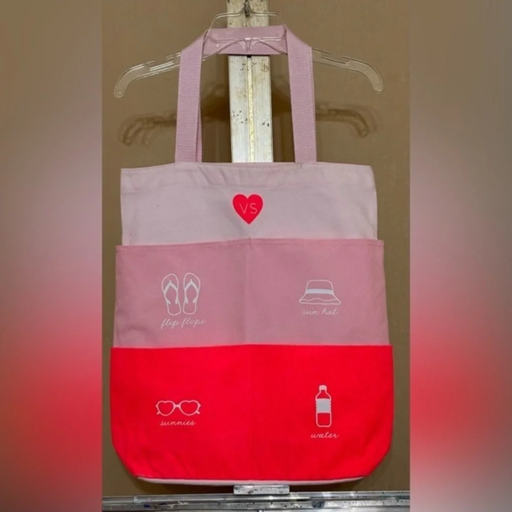 Victoria's Secret Pink and Red BeachTote Bag